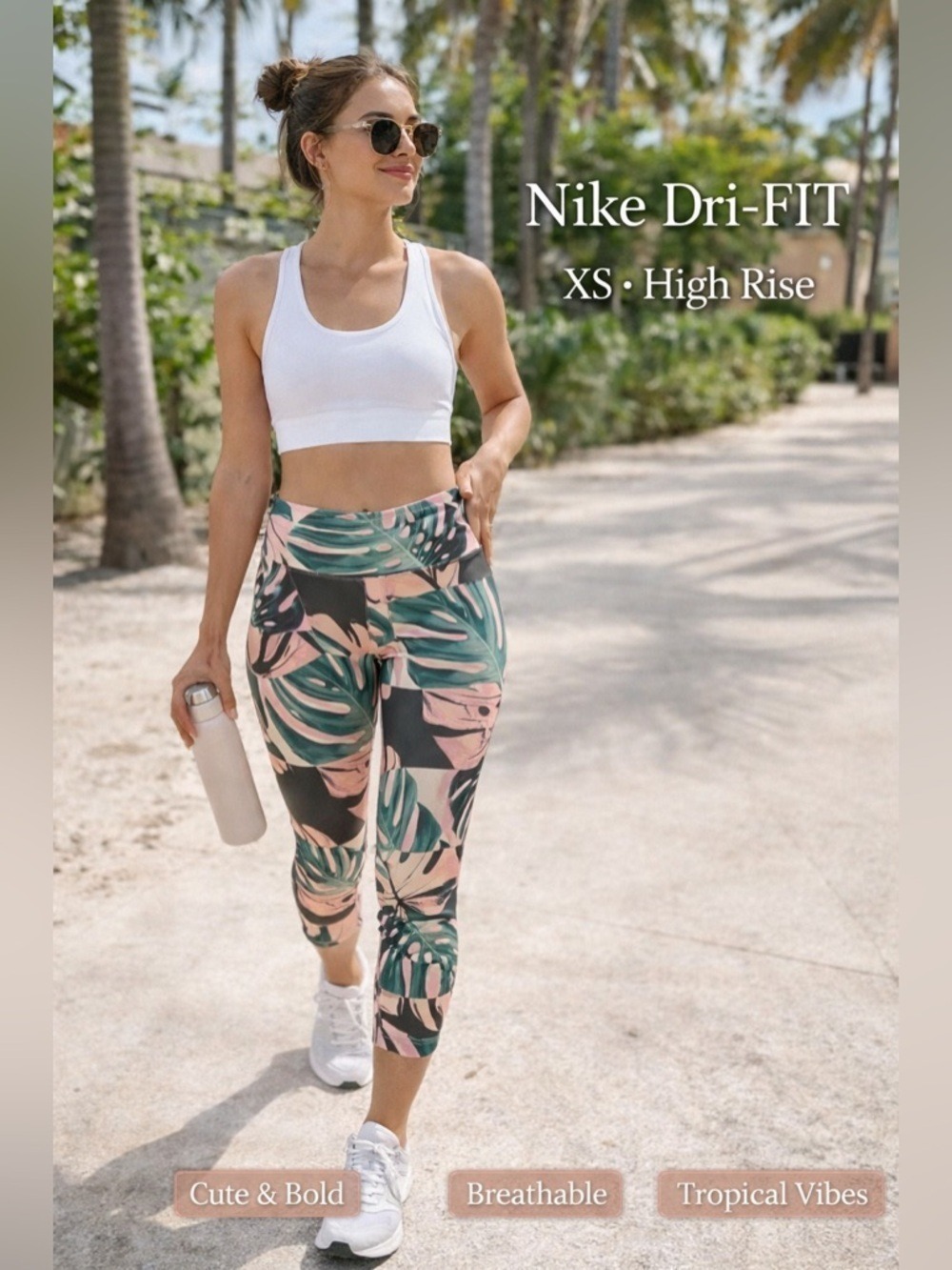 Nike Dri-FIT Tropical Print Leggings XS High Rise Yoga Pants